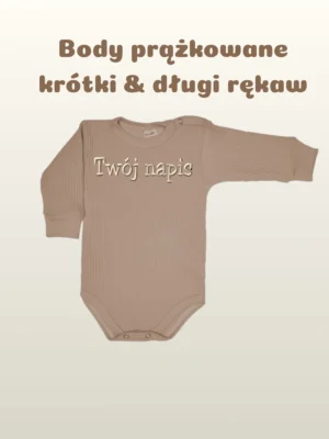 Prążkowane body z haftem według Twojego projektu