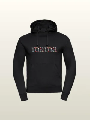 Bluza z kapturem z haftem kwiecistym "mama"