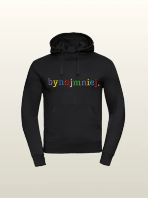 Bluza z kapturem z haftem klasycznym "bynajmniej."