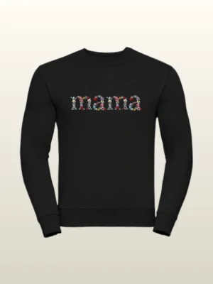 Crewneck z haftem kwiecistym "mama"