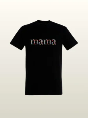 T-shirt z motywem kwiecistym "mama"
