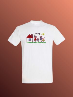 Koszulka z haftem z rysunku dziecka